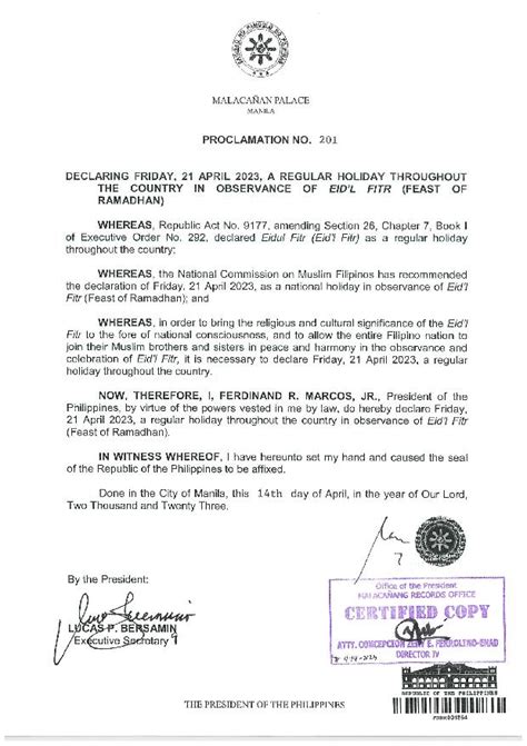 april 10 holiday philippines proclamation 2024
